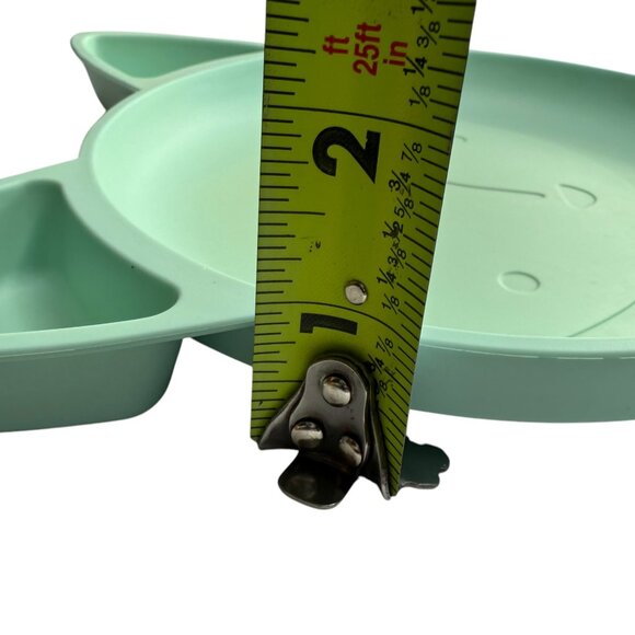 Cloud Island Silicone Plate Kid Meal Dish Separate Compartments Green Fox Face - Picture 7 of 7